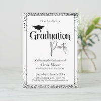 Graduation Party Black & White Confetti