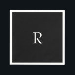 Graduation Party Black White Monogram Initial 2026 Napkin<br><div class="desc">Designed with text template for monogrammed initials which you can customize! Great for graduation party,  weddings,  bridal shower,  birthdays,  baby shower etc!</div>