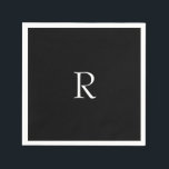 Graduation Party Black White Monogram Initial 2026 Napkin<br><div class="desc">Designed with text template for monogrammed initials which you can customize! Great for graduation party,  weddings,  bridal shower,  birthdays,  baby shower etc!</div>