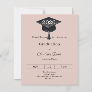 Graduation party blush pink class 2026 invitation