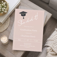 Graduation party blush pink neutral She did it