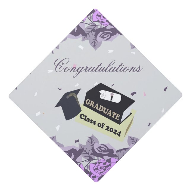 Graduation party celebration 2024 cap topper (Front)