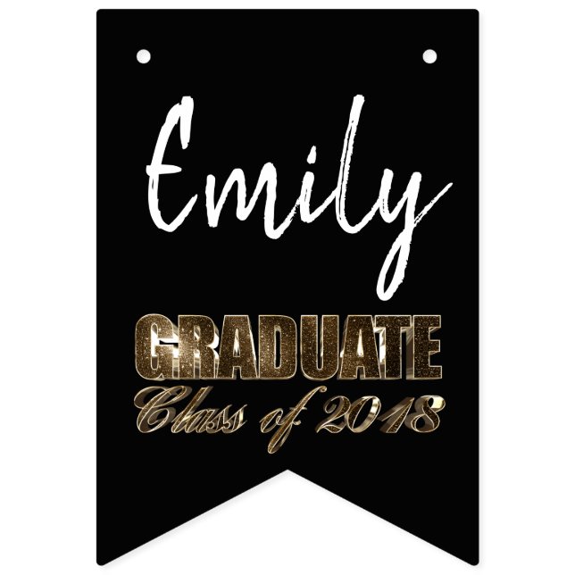 Graduation Party Class of 2018 Add Name Graduate Bunting Flags (First Flag)