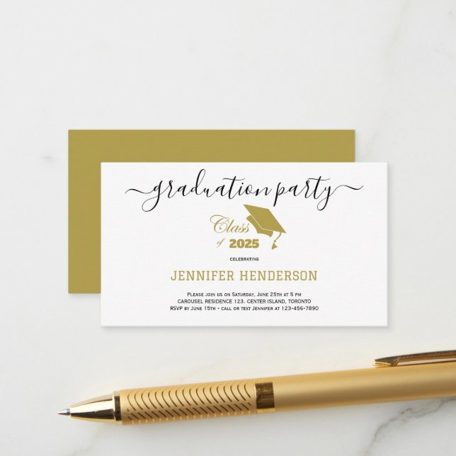 Graduation Party Class Of 2025 Enclosure Card (Front/Back In Situ)