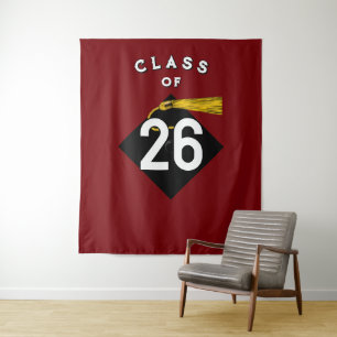 Graduation Party Class of 2026 Photo Backdrop Tapestry