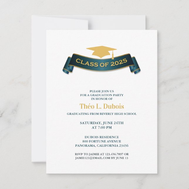 Graduation Party Classe de 2025 Invitation (Devant)