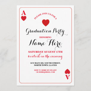 Graduation Party Coeurs jouer carte Vegas Invitati