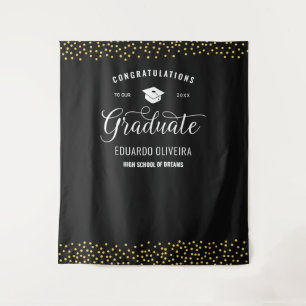 Graduation Party Confetti Congrats Grad Backdrop Tapestry