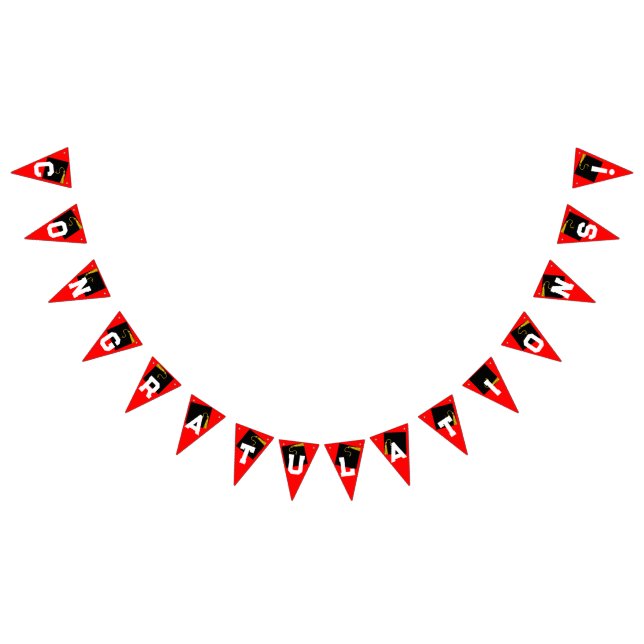 Graduation Party Congrats Red Bunting Flags (All)