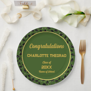 Graduation Party Congratulations Personalize Photo Paper Plate