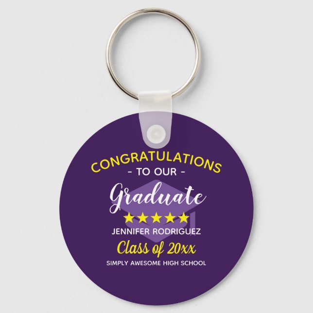 Graduation Party Congratulations To Our Graduate Keychain (Front)