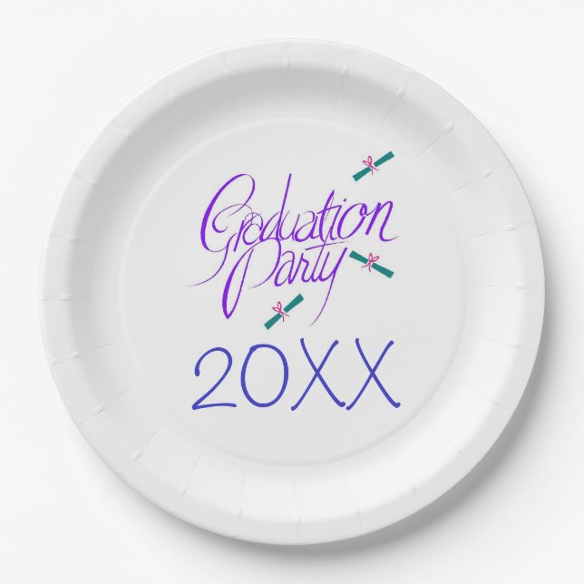 Graduation Party Diploma Supply Fun Paper Plate (Front)