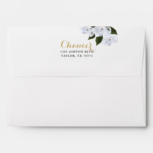 Graduation Party Envelope *Magnolia Stripe* (Back (Top Flap))