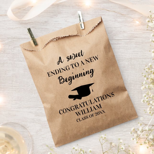 Graduation Party Favour Cookie Take Home Snack Bar Favour Bag (Clipped)