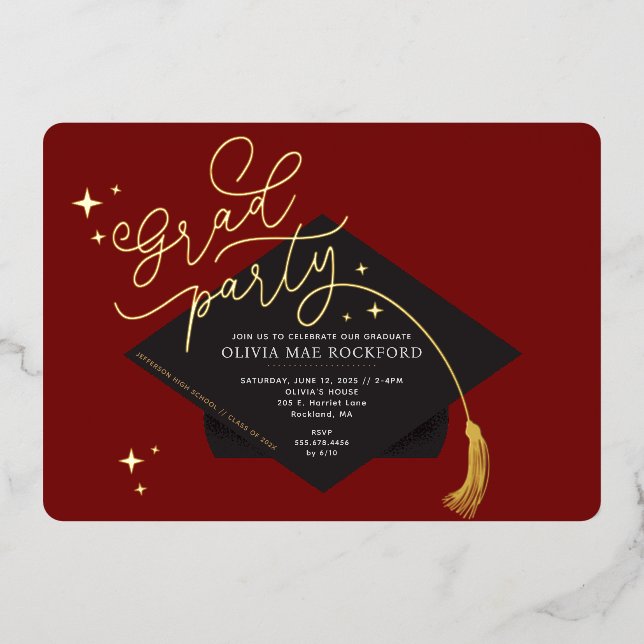 Graduation Party Foil Invitation (Front)