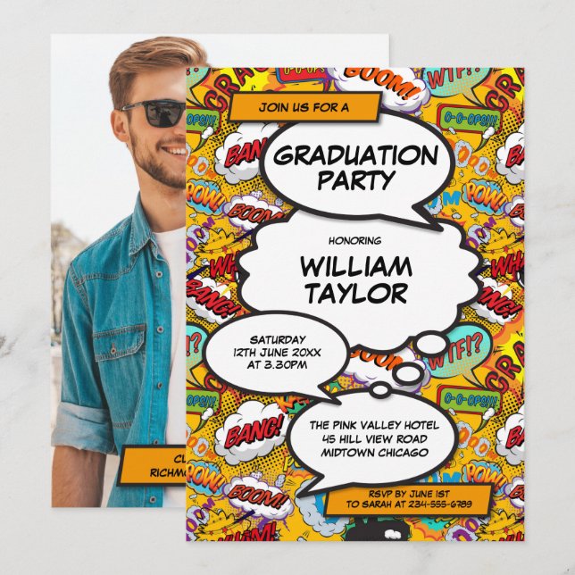 Graduation Party Fun Class of 2021 Photo Invitation (Front/Back)