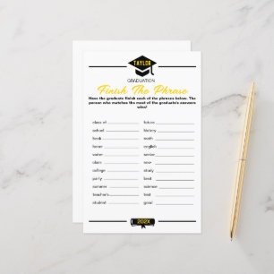 Graduation Party Game - Finish The Phrase