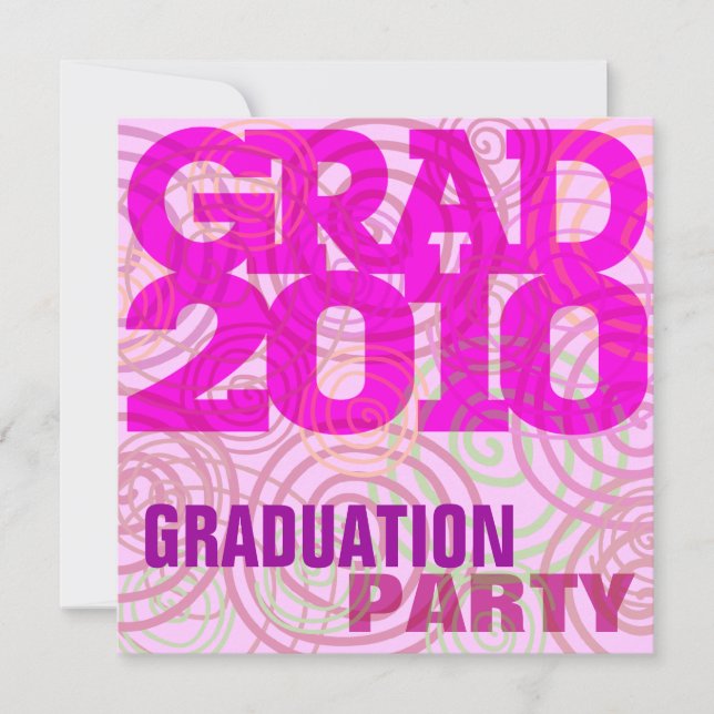 Graduation Party Girly Pink Invitation (Front)