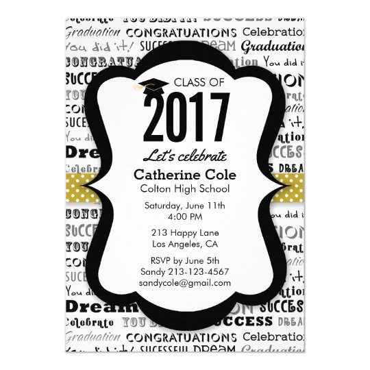 Graduation Party Gold & Black Invitation