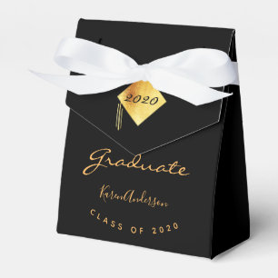 Graduation party graduate black gold 2025 favor box