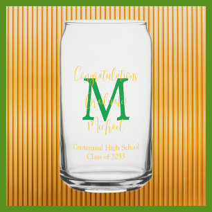 Graduation Party Green Monogramme Gold Nom