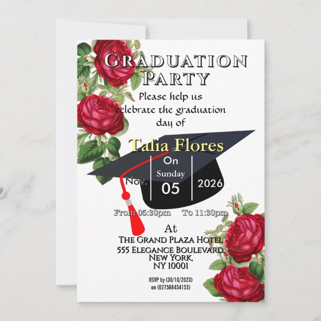 Graduation party Invitation (Front)