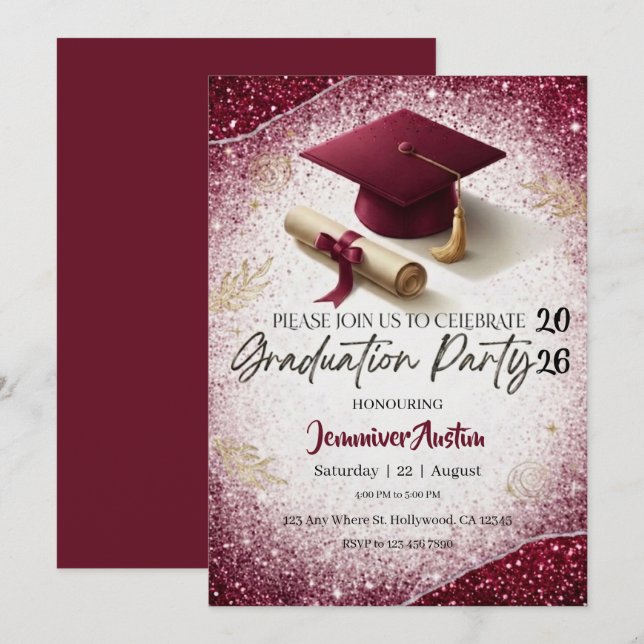 Graduation Party Invitation (Devant / Derrière)