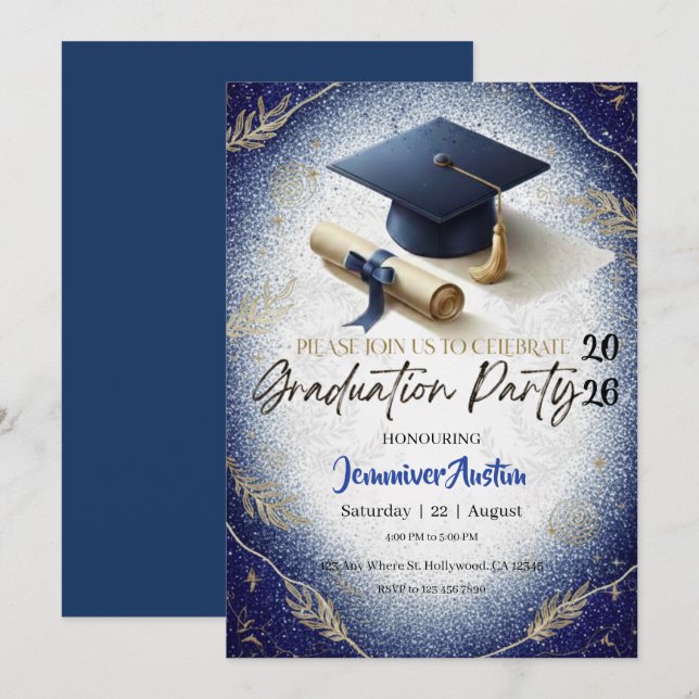 Graduation Party Invitation (Devant / Derrière)