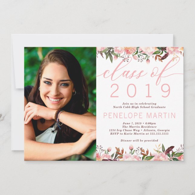 Graduation Party Invitation, Boho Invitation (Front)