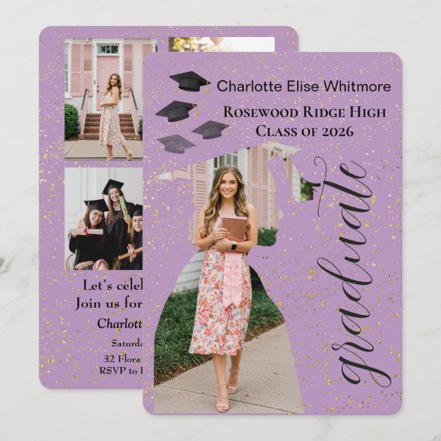 Graduation Party Invitation Card (Front/Back)