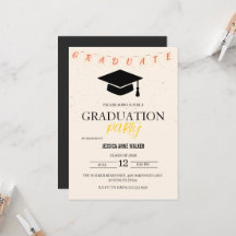 Graduation Party Invitation Elegant Gold Editable