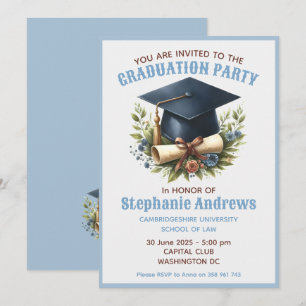 Graduation party invitation Flat Holiday Card