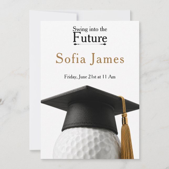 Graduation Party Invitation Golf Theme (Front)