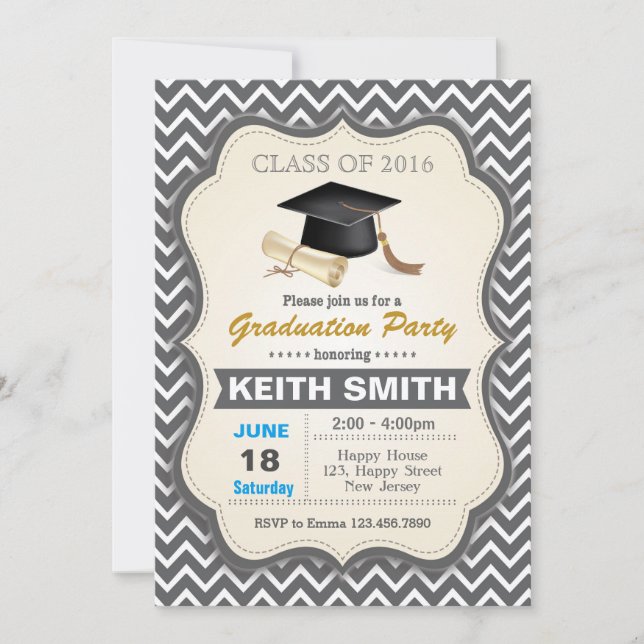 Graduation Party Invitation. Graduate Celebration Invitation (Front)