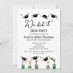 Graduation Party Invitation Green Grad Party