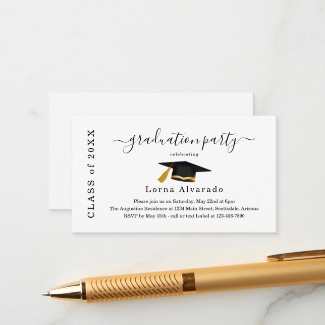 Graduation Party Invitation Insert (Front/Back In Situ)