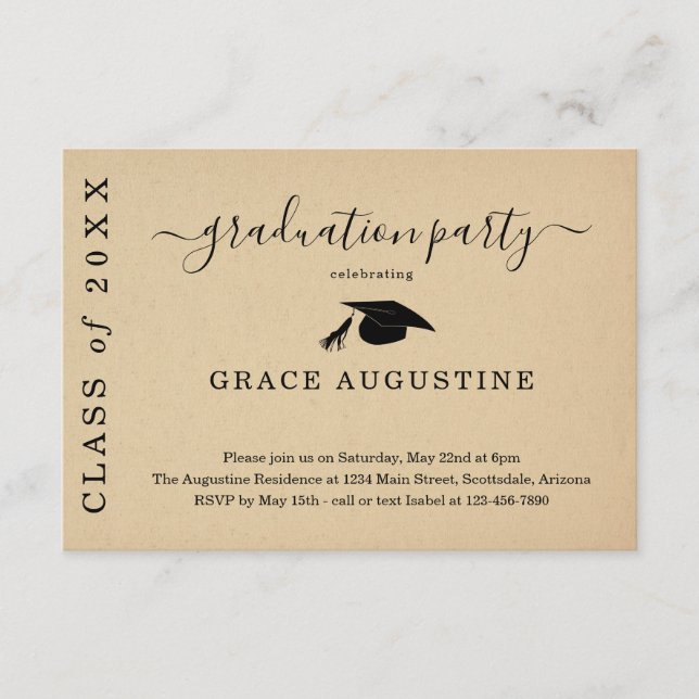 Graduation Party Invitation Insert (Front)