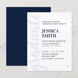 Graduation Party Invitation Moderne Simple Postcar