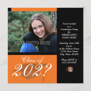 Graduation Party Invitation-Orange Invitation