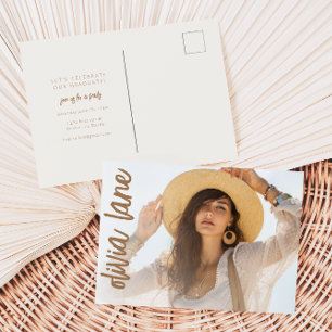 Graduation Party Invitation Postcard with Photo