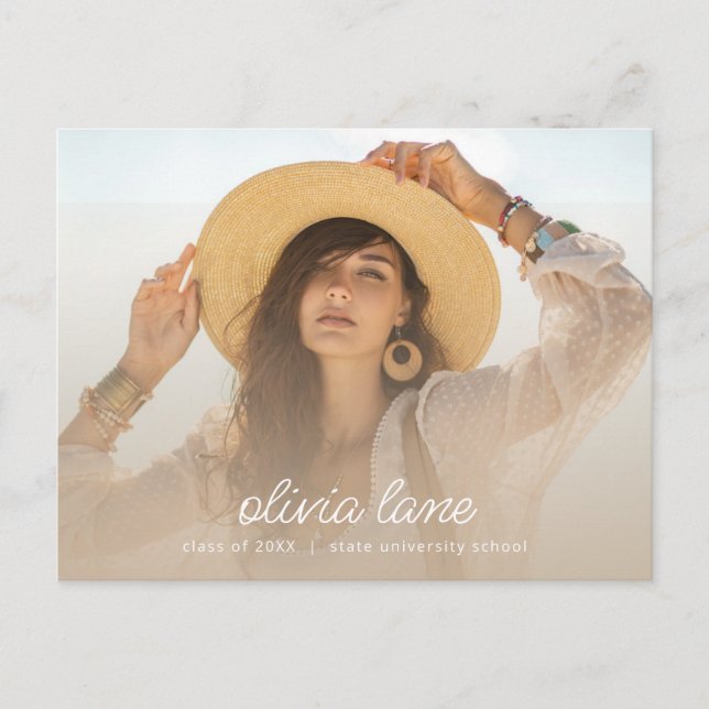 Graduation Party Invitation Postcard with Photo (Front)