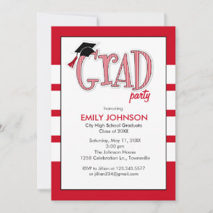 Graduation Party Invitation Red