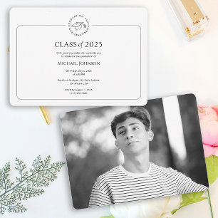 Graduation Party Invitation simple black and white