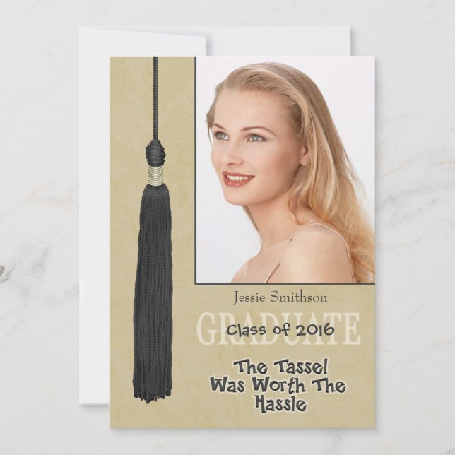 Graduation Party Invitation-Tassle Worth Hassle Invitation (Front)