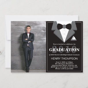 Graduation Party Invitation, Tuxedo Invitation