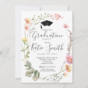 Graduation Party Invitation, Wildflower Graduation Invitation