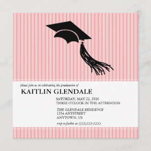 Graduation Party Invitation with Cap and Tassel