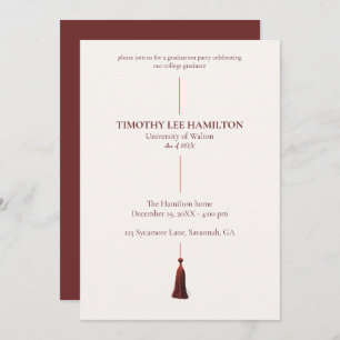 Graduation Party Invitation with Red Tassel