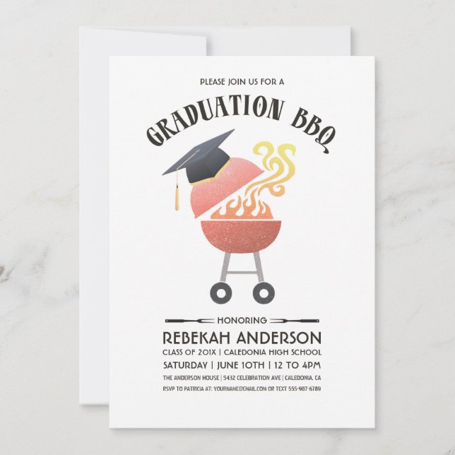 Graduation Party Invitations | BBQ Party (Front)