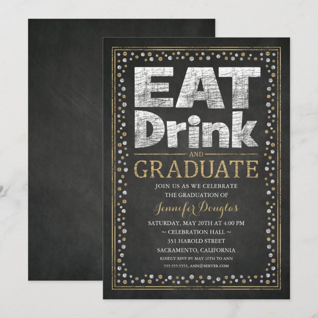 Graduation Party Invitations Unique Funny Grad (Front/Back)